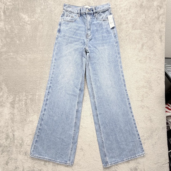 PacSun Denim - PacSun Jeans Womens 25 Blue Light Wash Wide-Leg High Rise Relaxed Denim